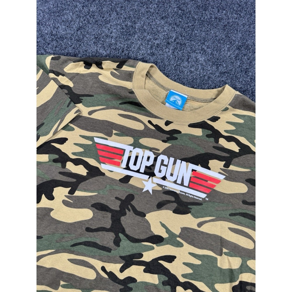 Top Gun Movie Camo T Shirt Paramount Pictures 2006 Military Graphic Tee XL